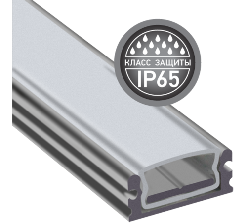 Профиль алюминиевый для светодиодной ленты PAL 1808 накладной анодированный IP65 2м с матовым рассеивателем  1037480  Jazzway