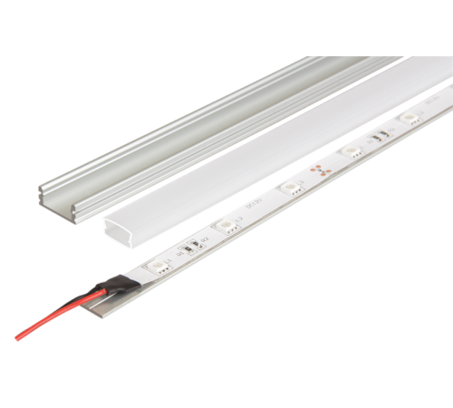 Профиль алюминиевый для светодиодной ленты PAL 1808 накладной анодированный IP65 2м с матовым рассеивателем  1037480  Jazzway