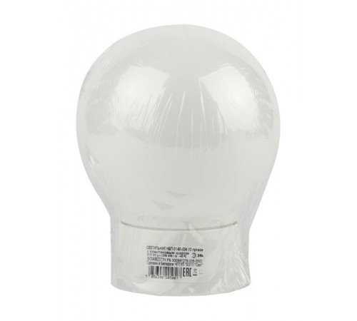 Светильник пылевлагозащищенный под лампу для ЖКХ НБП 01-60-004 60Вт, Е27, 220В, IP20 без лампы, пластик, пл-н полиэтилен  Б0048027  ЭРА