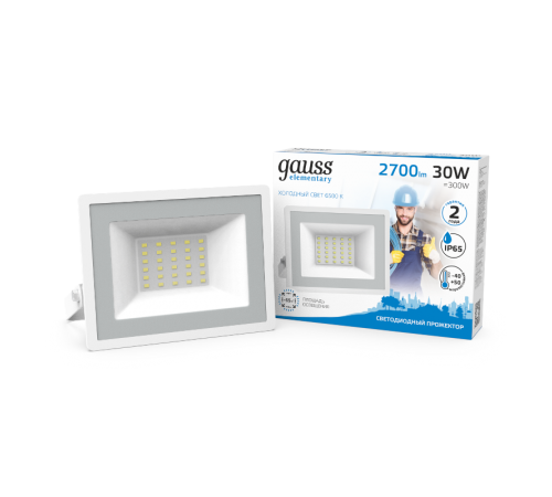 Прожектор светодиодный LED 30W 2100lm IP65 6500К белый  613120330  Gauss