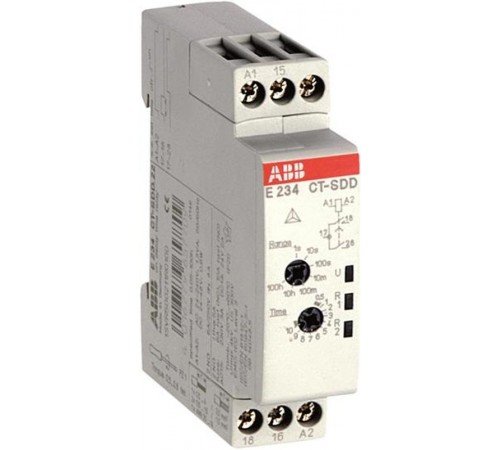 Реле времени CT-SDD.22 модульное (звезда-треуг. фикс время перекл) 24- 48B DC, 24-240B AC (4 врем диапаз 0,05с...10с) 2ПК  1SVR500211R0100  ABB