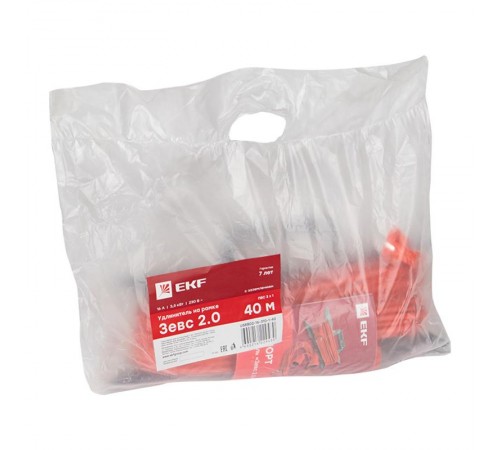 Удлинитель на рамке "Зевс 2.0" 40м с заземлением ПВС 3*1,0 16А/3,5кВт PROxima  USRB02-16-310-1-40  EKF