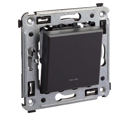 Инвертор (промежуточный переключатель) одноклавишный в стену, "Avanti", "Черный матовый"  4412123  DKC