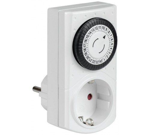 РТМ-1 Розетка-таймер механ. 30мин 24ч 48on/off 16А IP20  ERT-20-1-16-S-30-0-20-K01  IEK