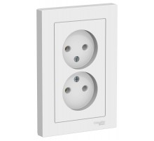AtlasDesign Лотос Розетка 2-ая без заземления,16А, в сборе  ATN001320  SE