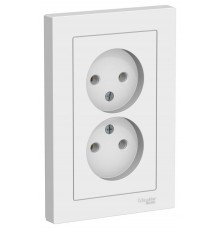 AtlasDesign Лотос Розетка 2-ая без заземления,16А, в сборе  ATN001320  SE
