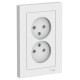 AtlasDesign Лотос Розетка 2-ая без заземления,16А, в сборе  ATN001320  SE