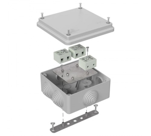 Коробка огнестойкая для о/п 40-0300-FR6.0-6 Е15-Е120 RAL7035 100х100х50 (14 шт/кор) серая  40-0300-7035-FR6.0-6  Промрукав