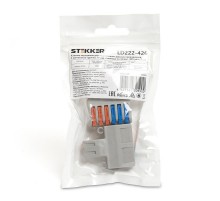 Клемма монтажная для фазных проводников, 2 контактные группы, (DIY упак 2 шт), LD222-426 39489 Stekker