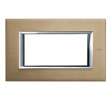 Axolute декоративные накладки прямоугольной формы, алюминий, титан, на 4 модуля  HA4804NX  Legrand