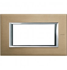 Axolute декоративные накладки прямоугольной формы, алюминий, титан, на 4 модуля  HA4804NX  Legrand