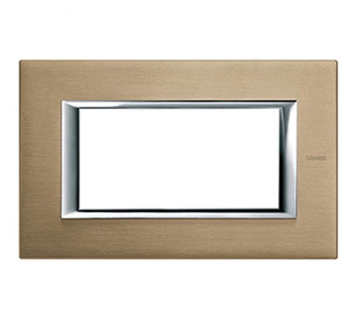 Axolute декоративные накладки прямоугольной формы, алюминий, титан, на 4 модуля  HA4804NX  Legrand