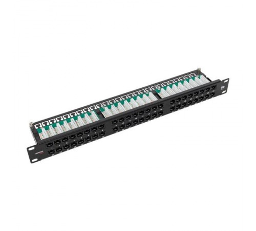Патч-панель высокой плотности TERACOM PRO 19'' Cat.5E 1U неэкранированная UTP 48 портов RJ-45 Dual IDC с органайзером  TRP-PPNL-5EUTP-C1U48  EKF