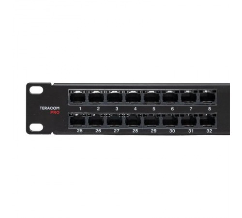 Патч-панель высокой плотности TERACOM PRO 19'' Cat.5E 1U неэкранированная UTP 48 портов RJ-45 Dual IDC с органайзером  TRP-PPNL-5EUTP-C1U48  EKF