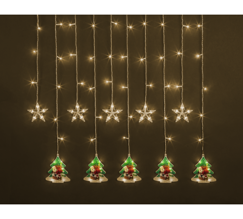 Гирлянда  95 027 NGF-D037-04 (бахрома звезды и елки WW 3*0.6м IP20)  95027  Navigator