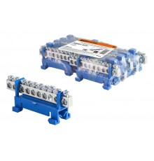 Шина "N" нулевая с изолятором на DIN-рейку 6x9мм стойка мал. 10 групп никелированная  SQ0801-0322  TDM