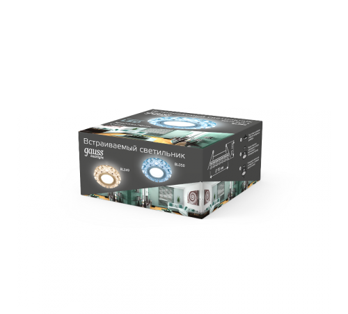 Светильник точечный встраиваемый Backlight BL050 Кругл. Кристалл/Хром, Gu5.3, LED 4100K  BL050  Gauss