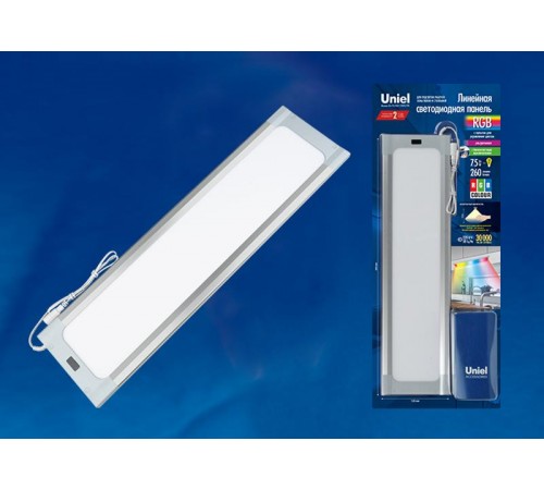 Панель светодиодная ультратонкая с сенсором димм ULI-F42-7,5W/RGB/RC/DIM SENSOR IP20 SILVER пульт 460х120х11мм 260Lm серебр  UL-00003038  Uniel