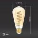 Лампа светодиодная F-LED ST64-7W-824-E27 spiral gold (филамент, спир зол, 7Вт, тепл, E27) (20/960)  Б0047665  ЭРА