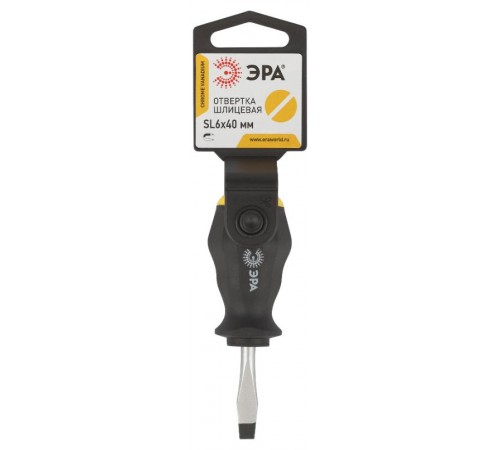 Отвертка SL 6х40 мм шлицевая двухкомпонентная рукоятка  Б0055864  ЭРА