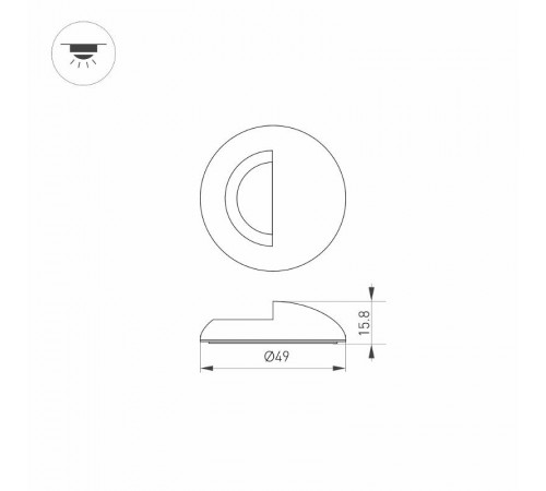 Накладка ART-DECK-CAP-LID-R50 (SL, STEEL) (Arlight, Металл)  024931  Arlight