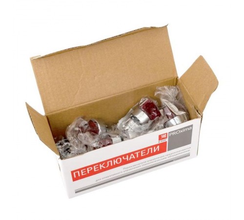 Исполнительный механизм переключателя ХB4 красный на 2 положения с фиксацией, с подсветкой с короткой ручкой EKF PROxima    XB4BD2FL-R   EKF 