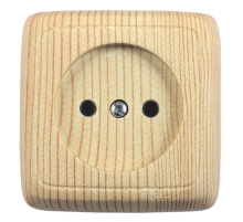 Розетка открытой установки, одноместная, цвет сосна  РА16-101-02  HEGEL