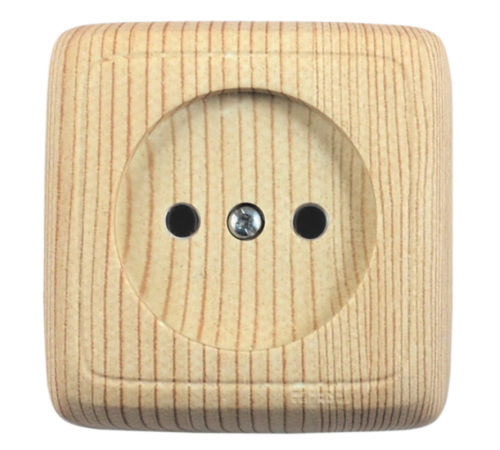 Розетка открытой установки, одноместная, цвет сосна  РА16-101-02  HEGEL