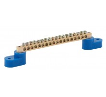 Шина N "ноль" на двух угловых изол ШНИ-6х9-18-У2-синий NO-222-61 Б0033379  ЭРА