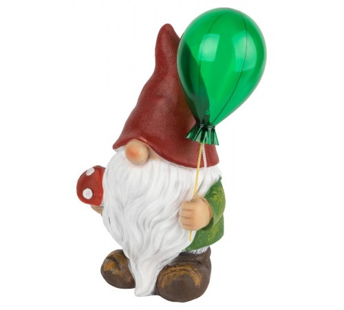 Светильник садовый ERASF22-08 из полистоуна Гном Мухомор с шариком 30 см  Б0053360  ЭРА