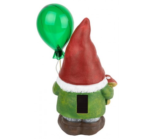 Светильник садовый ERASF22-08 из полистоуна Гном Мухомор с шариком 30 см  Б0053360  ЭРА