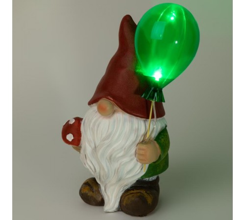 Светильник садовый ERASF22-08 из полистоуна Гном Мухомор с шариком 30 см  Б0053360  ЭРА