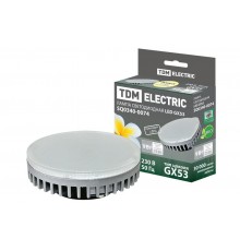 Лампа светодиодная LED 9Вт GX53 220В 3000К GX53 таблетка (плоский цилиндр)  SQ0340-0074  TDM