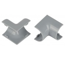 Внутренний угол  IC-KK-20-12-F для полукруглого кабель-канала серый 20х12мм 2шт/комплект  Б0064973  ЭРА