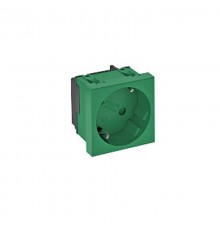Розетка 2К+3 под углом 33° шторки 16А 250В (45х45 мм - 1 модуль Modul45) зеленая  6120077  OBO Bettermann