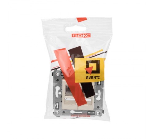 Компьютерная розетка RJ-45 в стену, кат.6 двойнаяэкранированная,"Avanti", "Ванильная дымка"  4405394  DKC