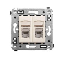 Компьютерная розетка RJ-45 в стену, кат.6 двойнаяэкранированная,"Avanti", "Ванильная дымка"  4405394  DKC