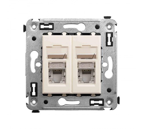 Компьютерная розетка RJ-45 в стену, кат.6 двойнаяэкранированная,"Avanti", "Ванильная дымка"  4405394  DKC