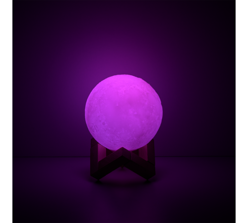 Светильник настольный NN002 3D Луна 1W RGB 5V Li-ion 450mA D10см белый c пультом LED 1/6/24  NN002  Gauss