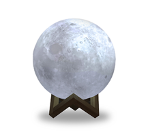 Светильник настольный NN002 3D Луна 1W RGB 5V Li-ion 450mA D10см белый c пультом LED 1/6/24  NN002  Gauss