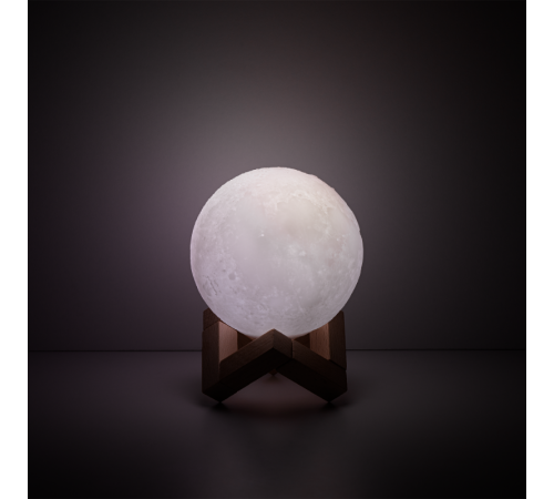 Светильник настольный NN002 3D Луна 1W RGB 5V Li-ion 450mA D10см белый c пультом LED 1/6/24  NN002  Gauss