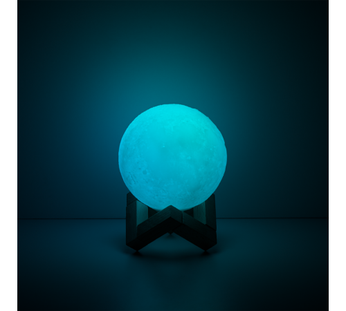 Светильник настольный NN002 3D Луна 1W RGB 5V Li-ion 450mA D10см белый c пультом LED 1/6/24  NN002  Gauss