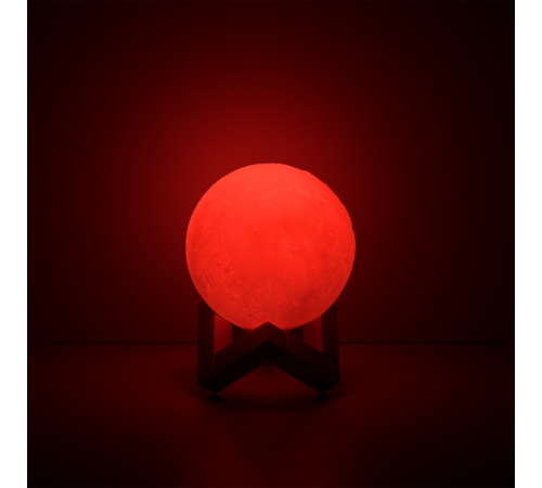 Светильник настольный NN002 3D Луна 1W RGB 5V Li-ion 450mA D10см белый c пультом LED 1/6/24  NN002  Gauss