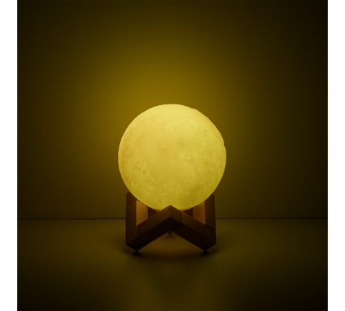 Светильник настольный NN002 3D Луна 1W RGB 5V Li-ion 450mA D10см белый c пультом LED 1/6/24  NN002  Gauss