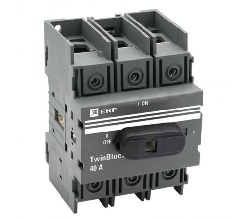 Рубильник   40A 3P c рукояткой управления для прямой установки TwinBlock EKF  tb-40-3p-f  EKF