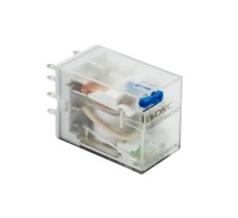 Реле миниатюрное промышленное общего назначения c норм. срабатыванием 0,6UN, 2CO, ком. ток 12А, AgSnO2, напряжение 220V DC, опция: тест-кнопка+светоди