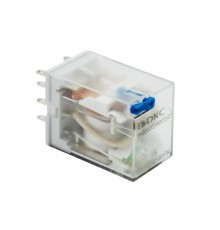 Реле миниатюрное промышленное общего назначения c норм. срабатыванием 0,6UN, 2CO, ком. ток 12А, AgSnO2, напряжение 220V DC, опция: тест-кнопка+светоди