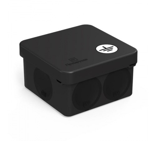 Коробка уравнивания потенциалов (КУП) для прямого монтажа двухкомп безгалог (HF) черная 70х70х40 (150шт/кор)  IP66  60-0200-9005-У  Промрукав