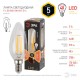 Лампа светодиодная F-LED B35-5W-827-E14 (филамент, свеча, 5Вт, тепл, E14)  Б0043435  ЭРА