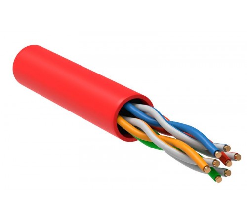 Каб. в. п. U/UTP кат. 5E 4х2х24AWG solid LSZH 305м крас.  LC1-C5E04-124  ITK